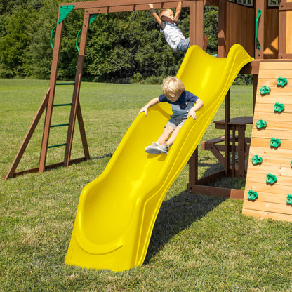 SpaVida Skyfort II Swing Set with 10-Foot Wave Slide