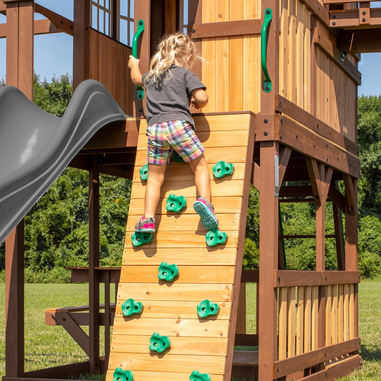 SpaVida Skyfort II Swing Set with 10-Foot Wave Slide