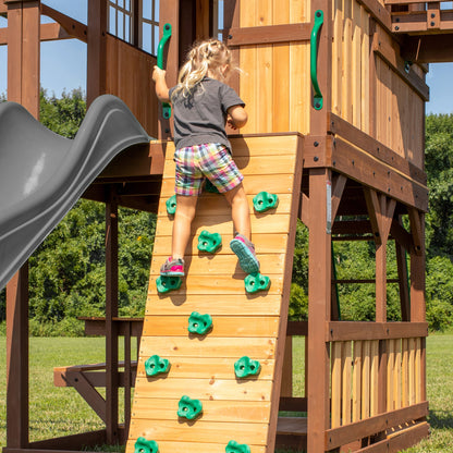 SpaVida Skyfort II Swing Set with 10-Foot Wave Slide