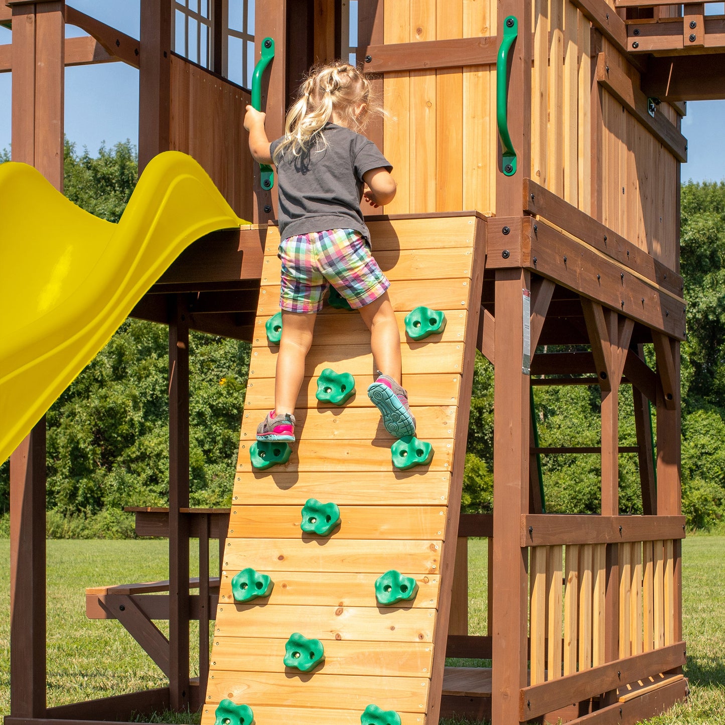 SpaVida Skyfort II Swing Set with 10-Foot Wave Slide