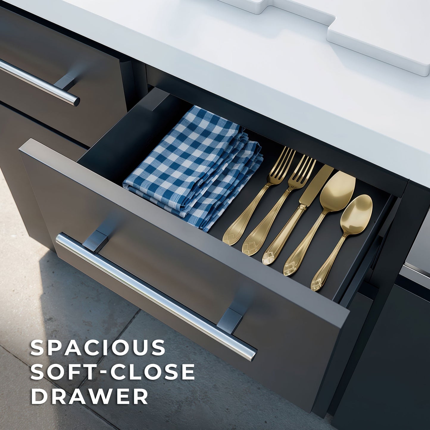 Emory 9' Galvanized Steel Outdoor Kitchen Island