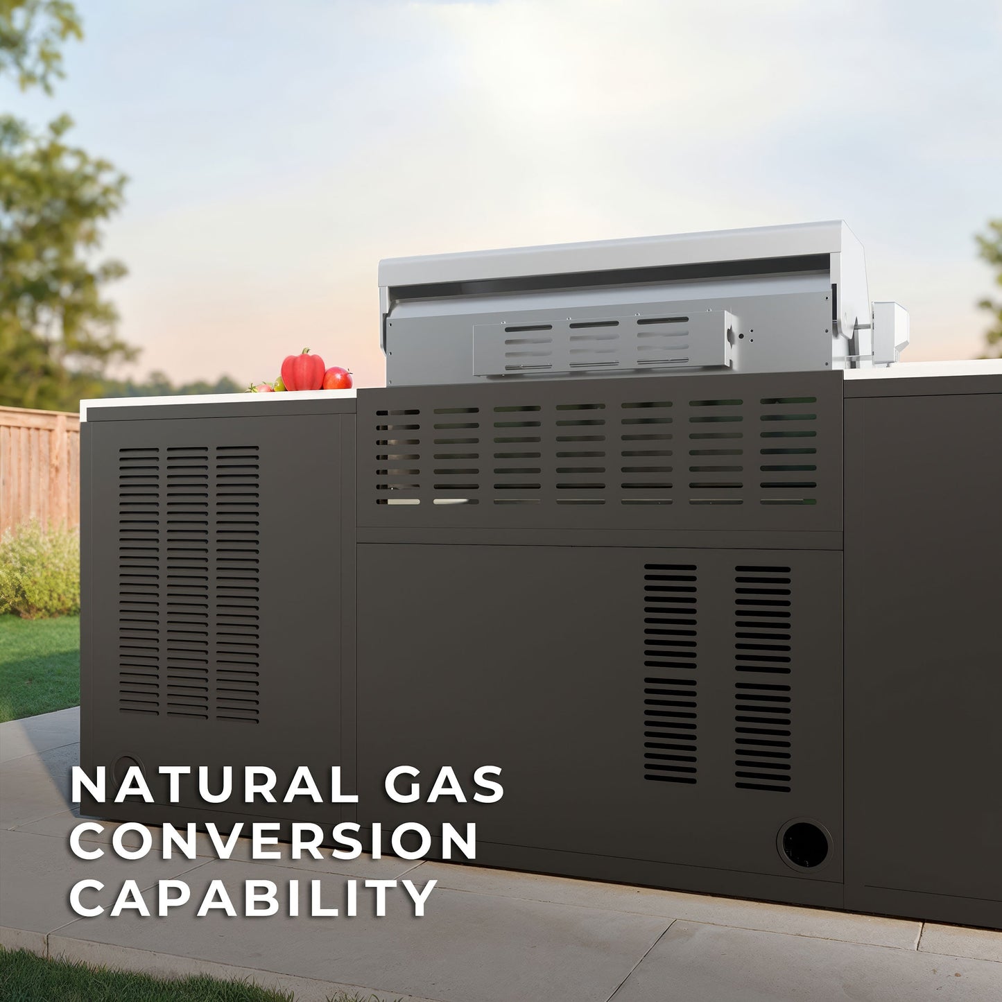 Emory 9' Galvanized Steel Outdoor Kitchen Island