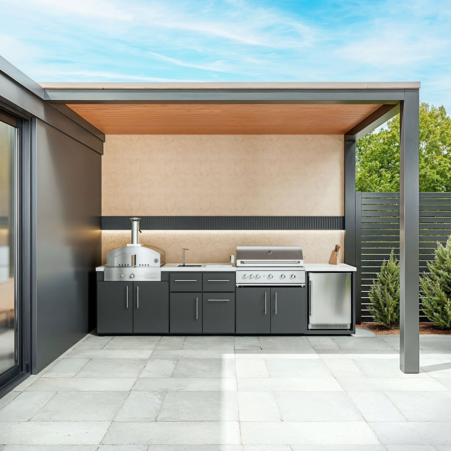 Emory 12' Galvanized Steel Outdoor Kitchen Island