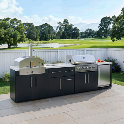 Emory 12' Galvanized Steel Outdoor Kitchen Island