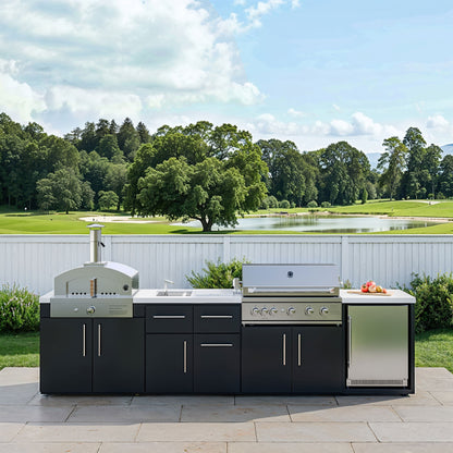Emory 12' Galvanized Steel Outdoor Kitchen Island
