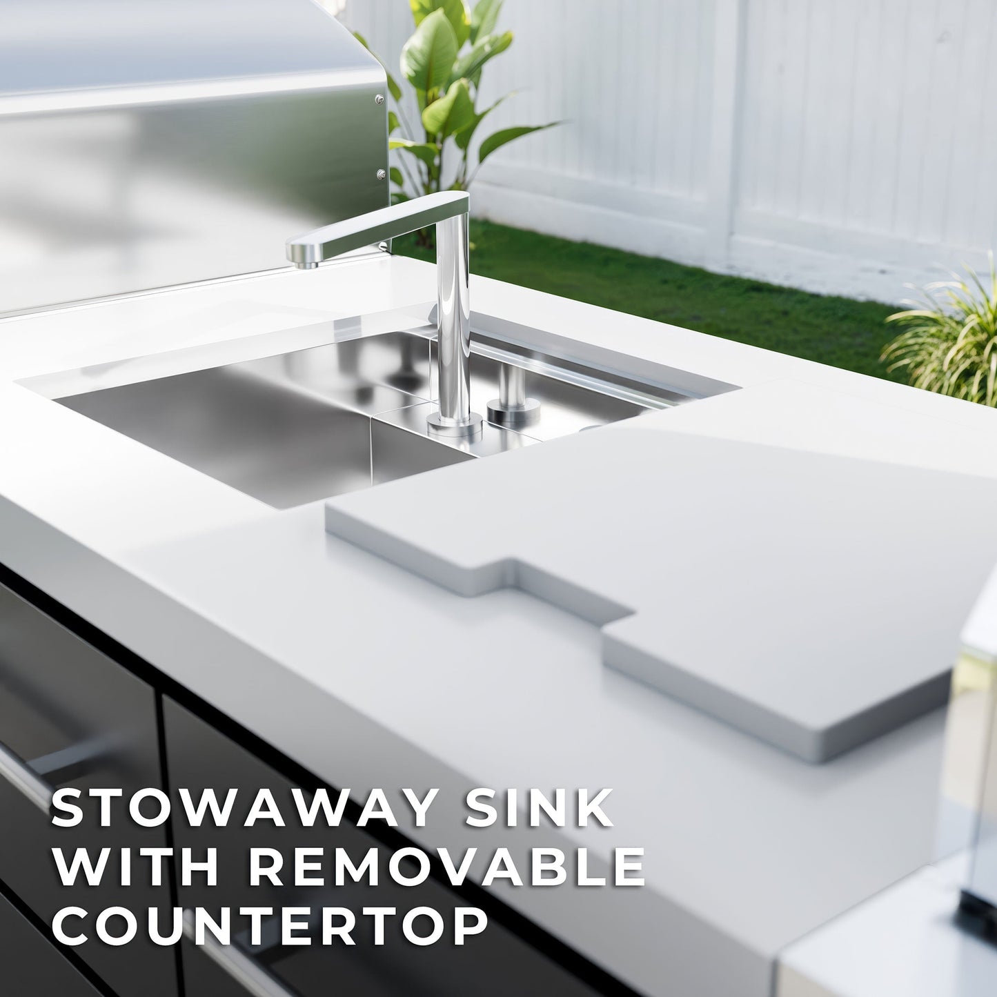 Emory 12' Galvanized Steel Outdoor Kitchen Island