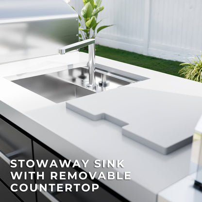 Emory 12' Galvanized Steel Outdoor Kitchen Island