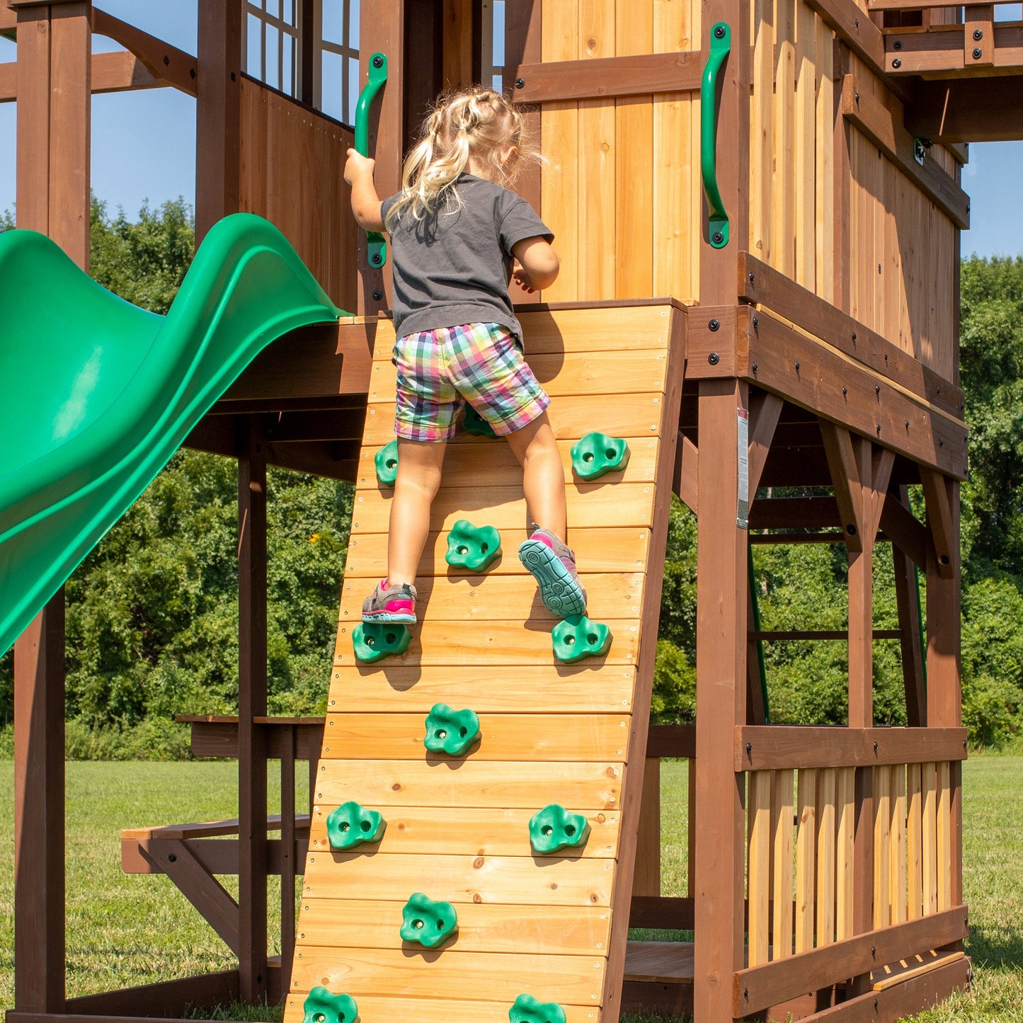 SpaVida Skyfort II Swing Set with 10-Foot Wave Slide