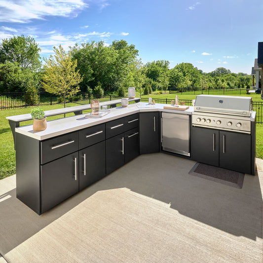 Emory Corner Outdoor Kitchen Island and Bar – Right