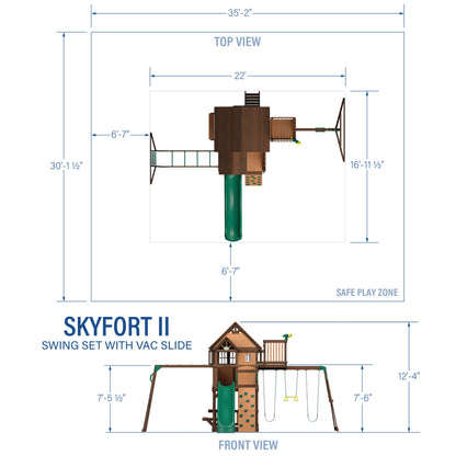 SpaVida Skyfort II Swing Set with 10-Foot Wave Slide