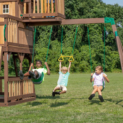 SpaVida Skyfort II Swing Set with 10-Foot Wave Slide