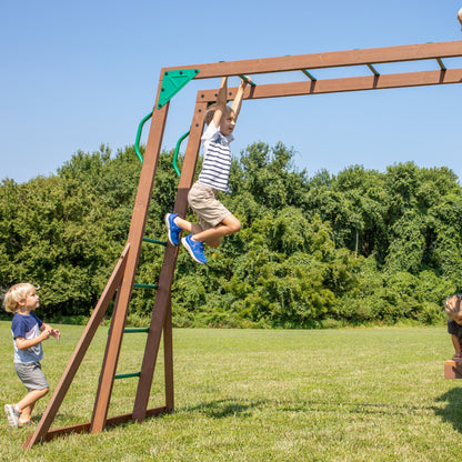 SpaVida Skyfort II Swing Set with 10-Foot Wave Slide